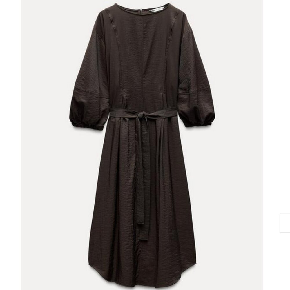 NWT ZARA BELTED MIDI DRESS (Size MED)